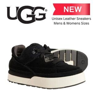 UGG® Unisex Mens Womens Leather Suede Goldencush Premium Black Sneakers NEW NIB